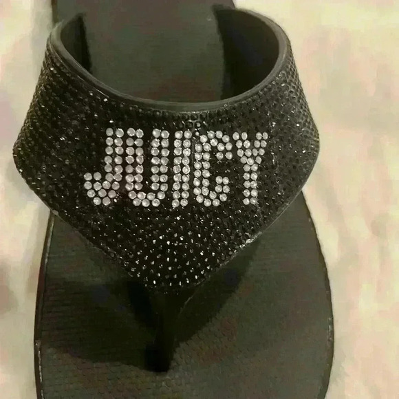 Juicy Couture NWT size 10 Y2K style platform flip flops w/ bling - Picture 3 of 8
